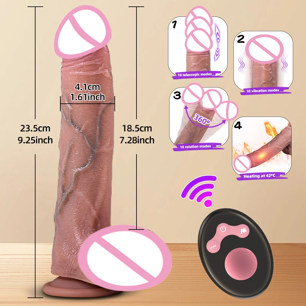 Vibrator Dildo Xxl Realistic Big Cock Telescopic Heated Spinning Penis Expansion Vibratory Massager Female Couple Sex Toys 18 - Image 6