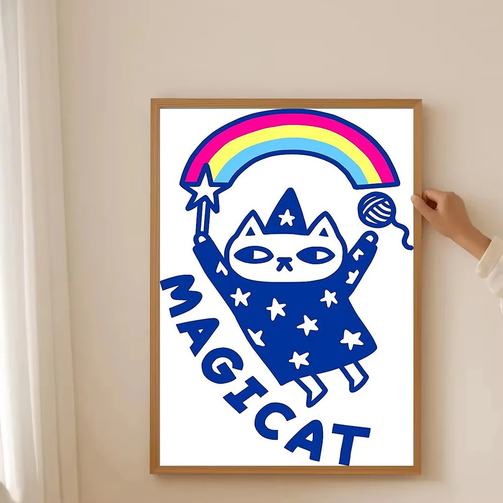 لطيف القط قماش جدار ديكور فني للمنزل اللوحة الحيوان صورة هريرة هدية غرفة ديكور الجمالية الجدار الشنق الفن الحديث