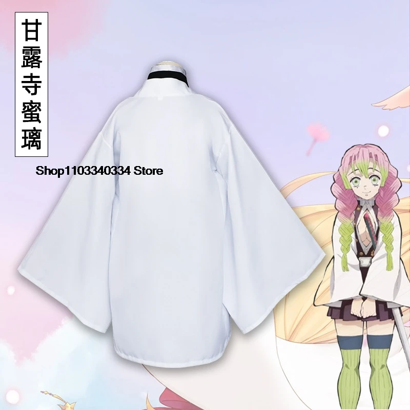 Anime Kanroji Mitsuri Cosplay Kostuum Kimetsu No Yaiba Kostuum Kimono Uniform Kanroji Mitsuri Pruik Halloween Kleding