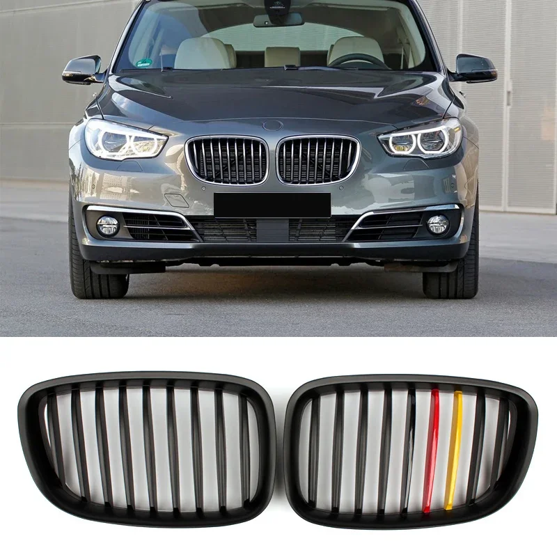 Double line ABS Coloer Dry Carbon black Front Bumper Grille Fit For BMW 5-Series F07 5GT