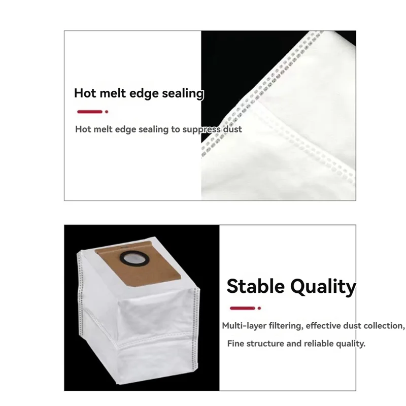 H-W 12 Pcs Dust Bags For Eufy L50/L60/H9/Conga 8290 Sweeper Accessories Built To Last And Work Well