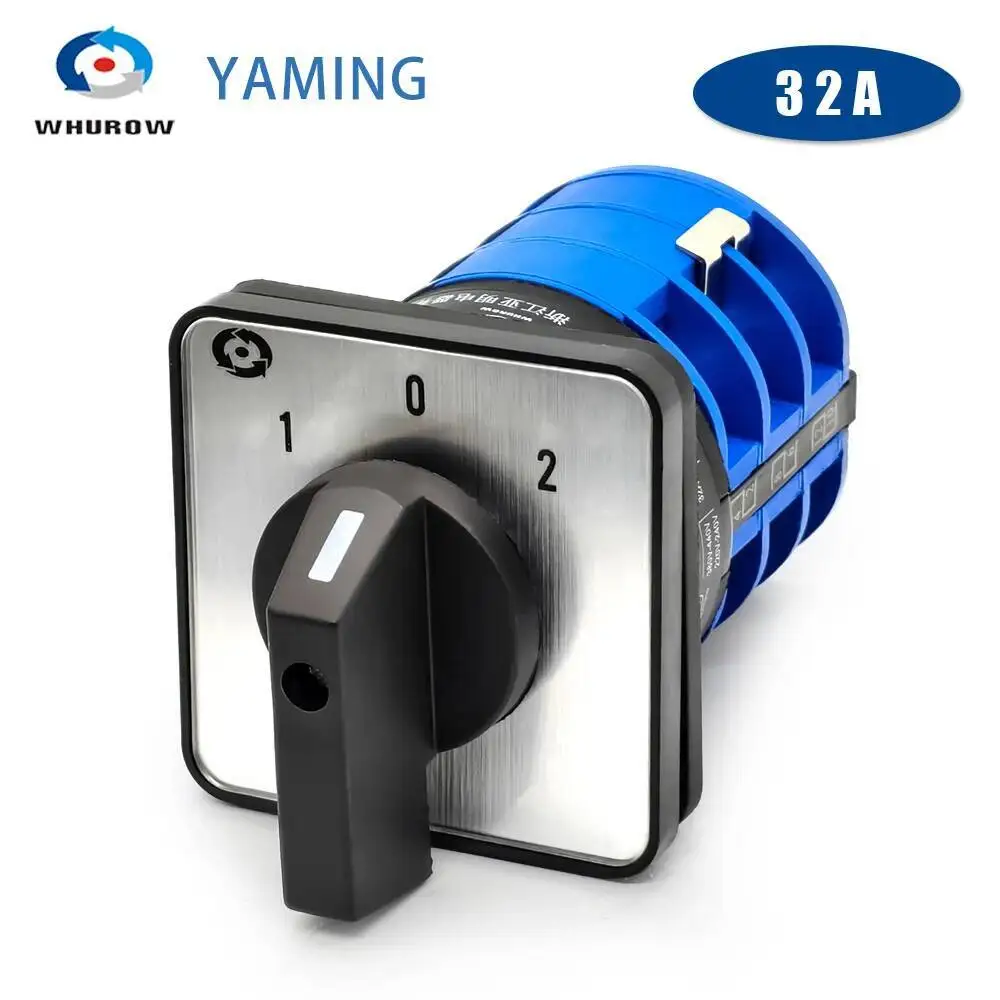 YMW26-32 5.5N/3 Control FWD And REV Rotating Electrical Changeover Rotary Cam Switch Three Poles 3 Positions 32A Silver Contact