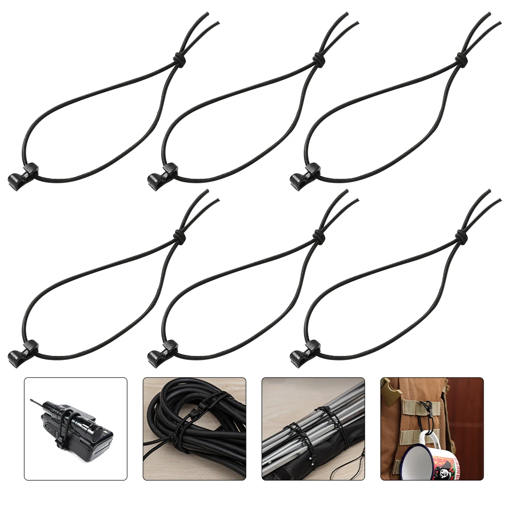 

15pcs Mini Buckle Rope Strap Elastic Outdoor Band Bungee Belt Clip Cords Nylon Durable Resistant Camping Hiking
