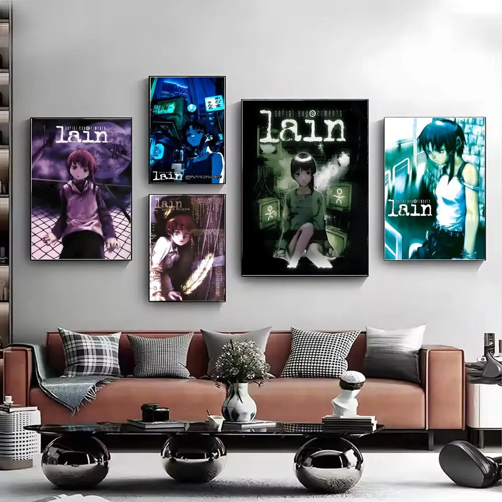 S-Serial E-Experiments l-lain Poster Stylish Wall Art Print for Living Room Bedroom Study Office Café Home Decor Modern Gift