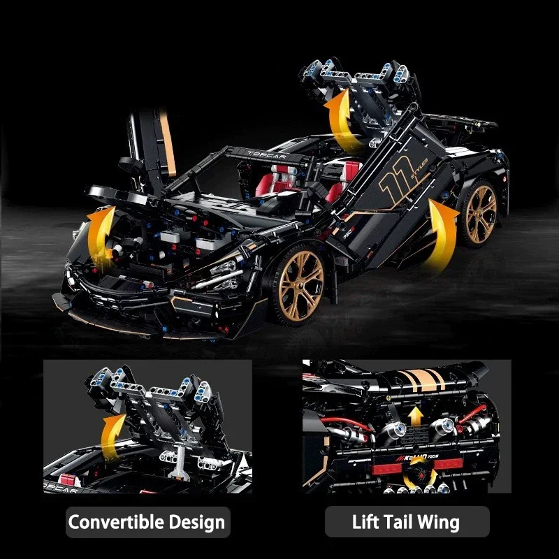 High-Tech City Sport Car Building Block Technical Super Speed Remote Control Racing Vehicle Model Bricks Toys For Boy Gift MOC