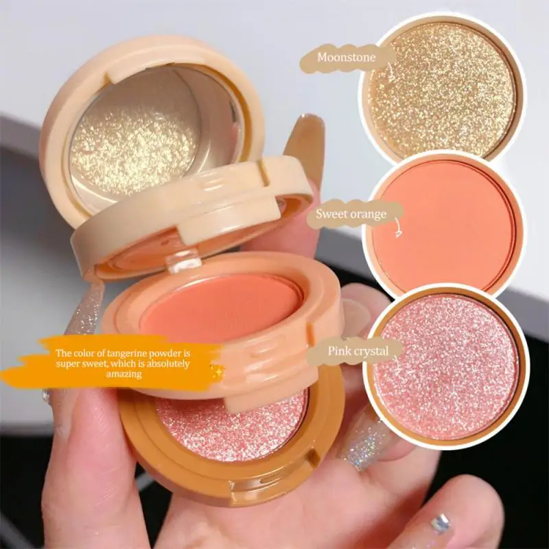 High Disc High Color Rendering Triple Trimming Blush Face Makeup Body Makeup 3 In 1 Makeup Palette Rich Color Make Up Highlight