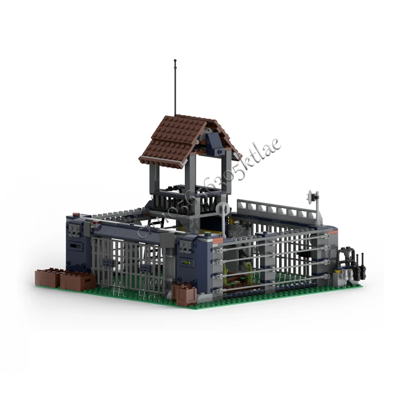 441 PCS Construction Dinosaur Paddock Dilophosaurus Breeding Pen MOC Customize Modular Building Block DIY Birthday Toy Gift