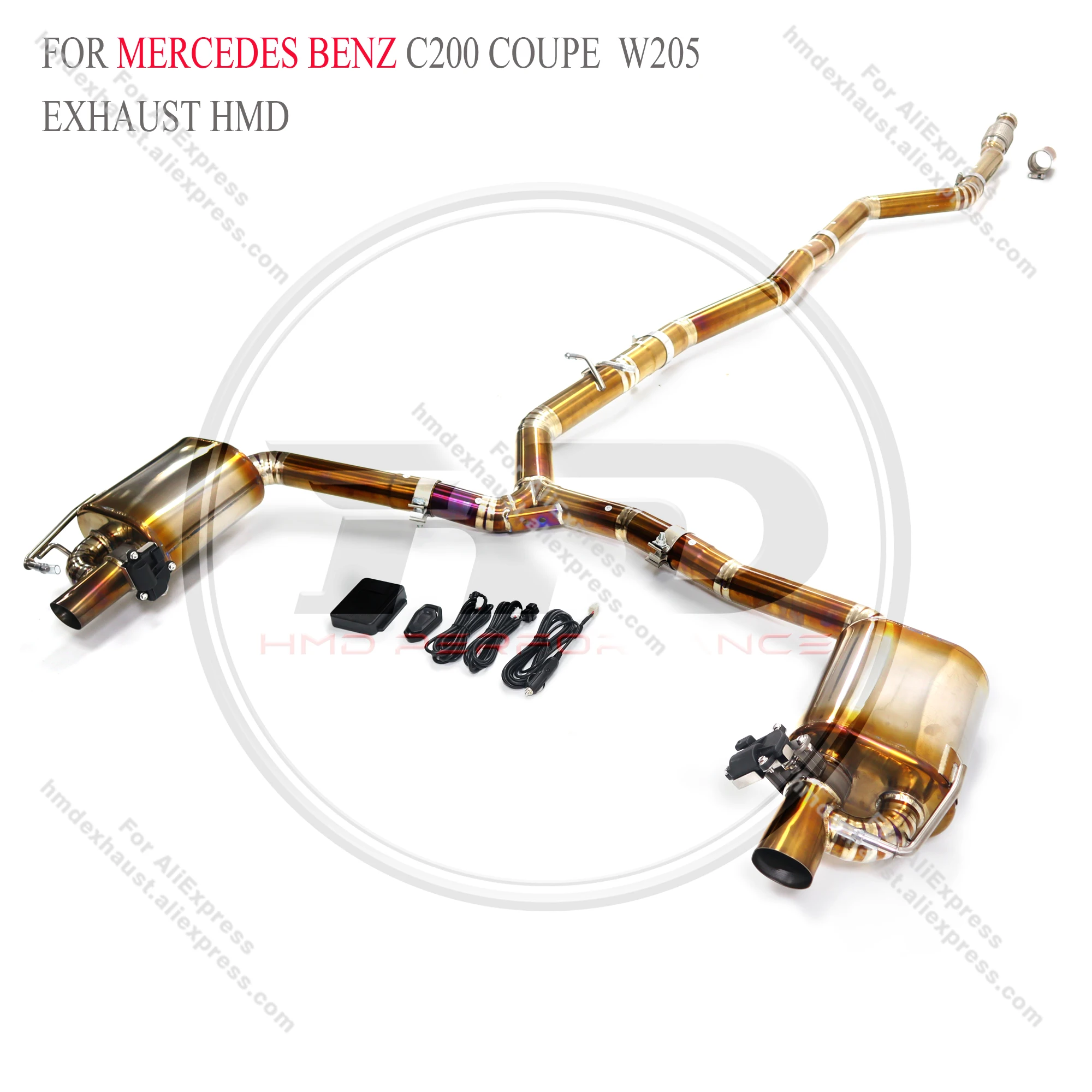 

HMD Exhaust System Titanium Or Stainless Steel Performance Catback is Suitable for Mercedes Benz W205 C180 C200 C250 C260 C300