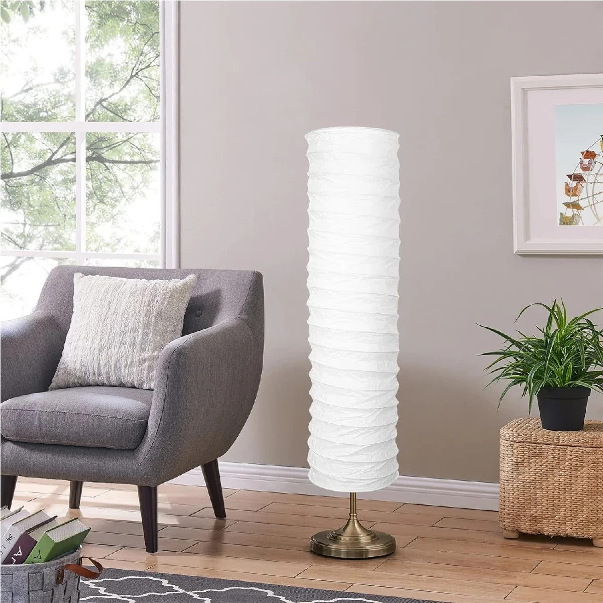 Paper Style Floor Lamp Shade 95cm Tall Standing s Cover shade for Living Room Home Bedroom Contemporary