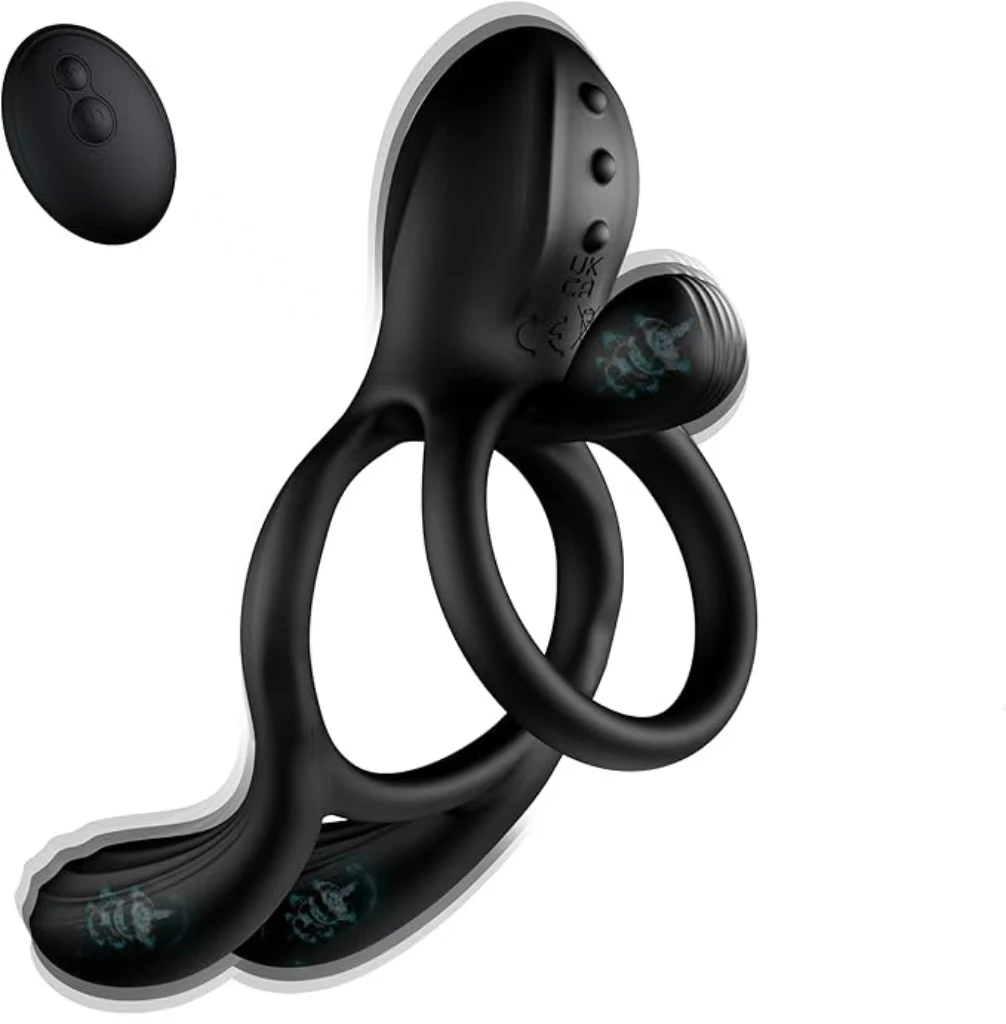 3‑Motor Vibration Couple Shared Cock Ring Delay Erection Assist Ring Male Intimate Toy