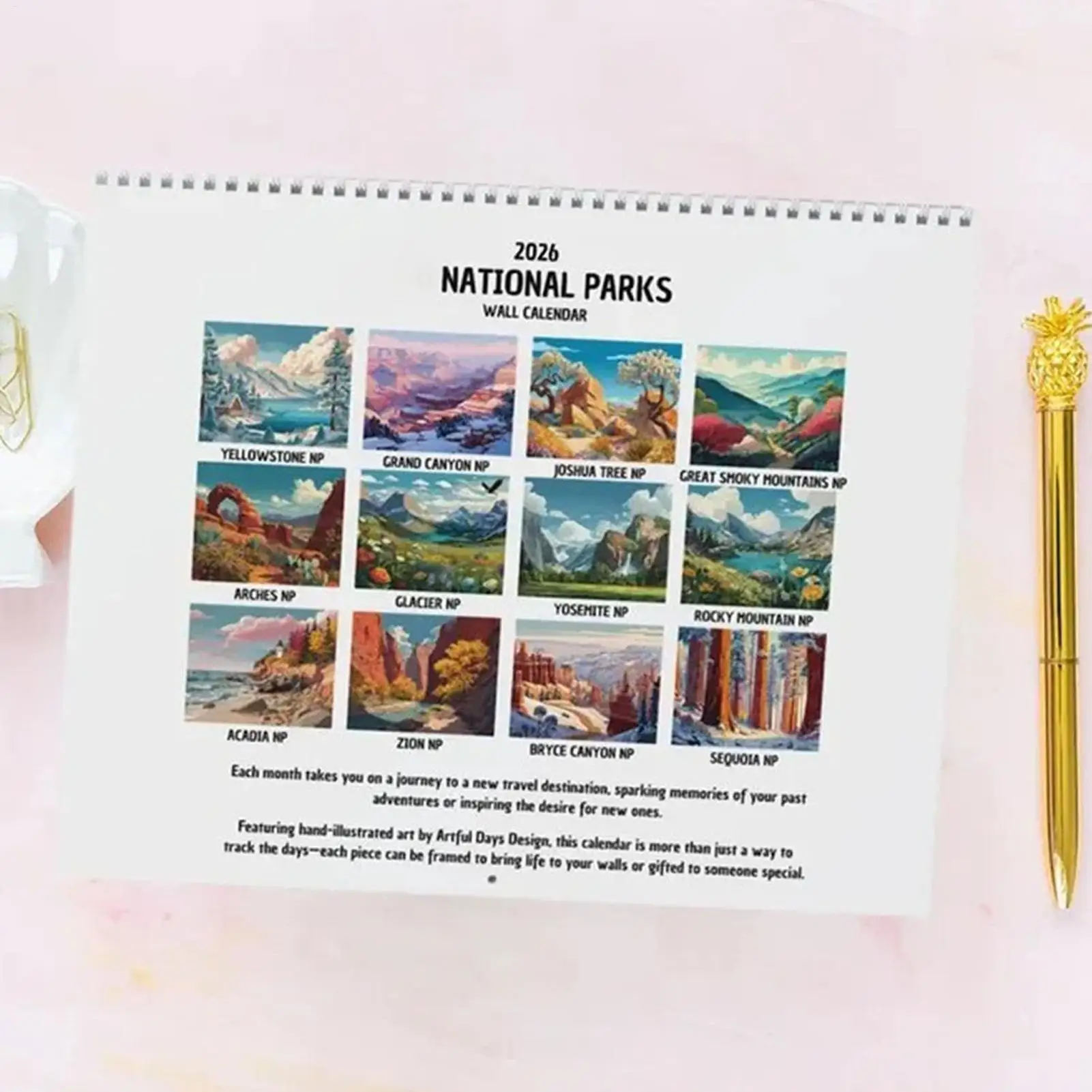

2026 Monthly Calendar National Parks 12 Month Scheduling Wall Calendar Planner Stunning Photography Nature Lovers Collection For