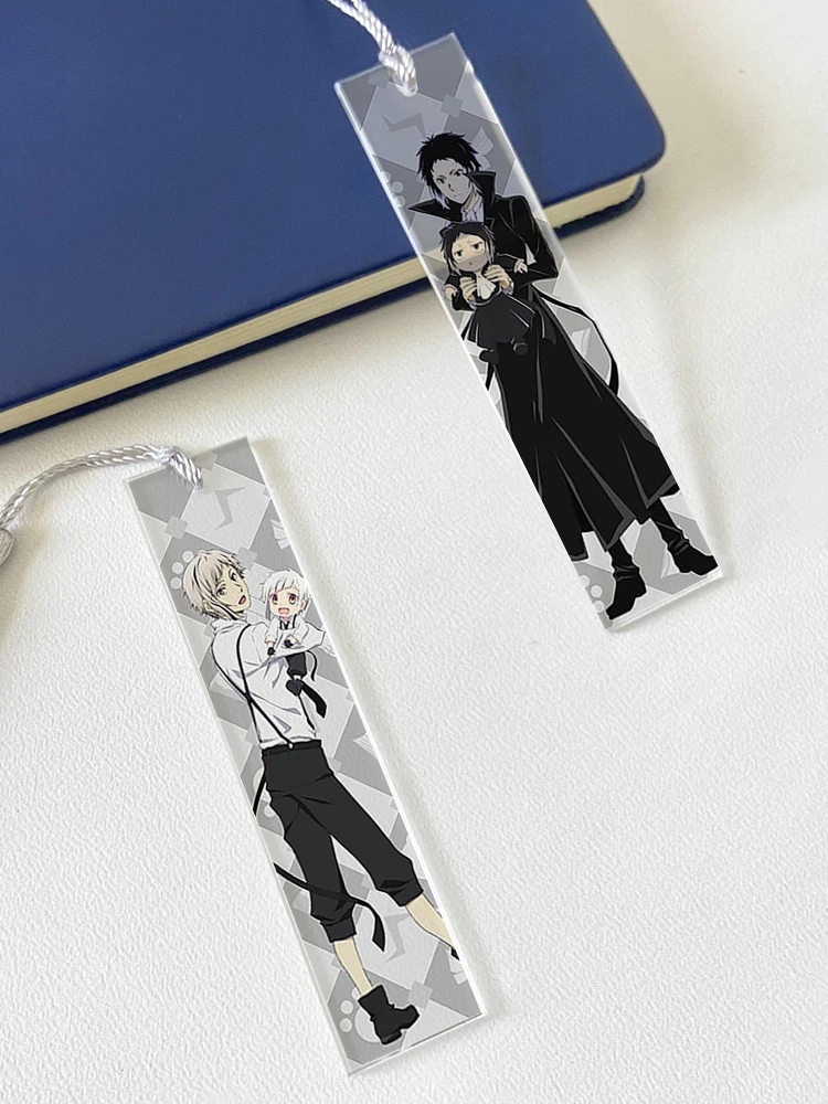 Anime Bungo Stray Dogs Nakahara Chuya Nakajima Atsushi Dazai Osamu Cosplay Crystal Bookmark High Appearance Level Delicacy