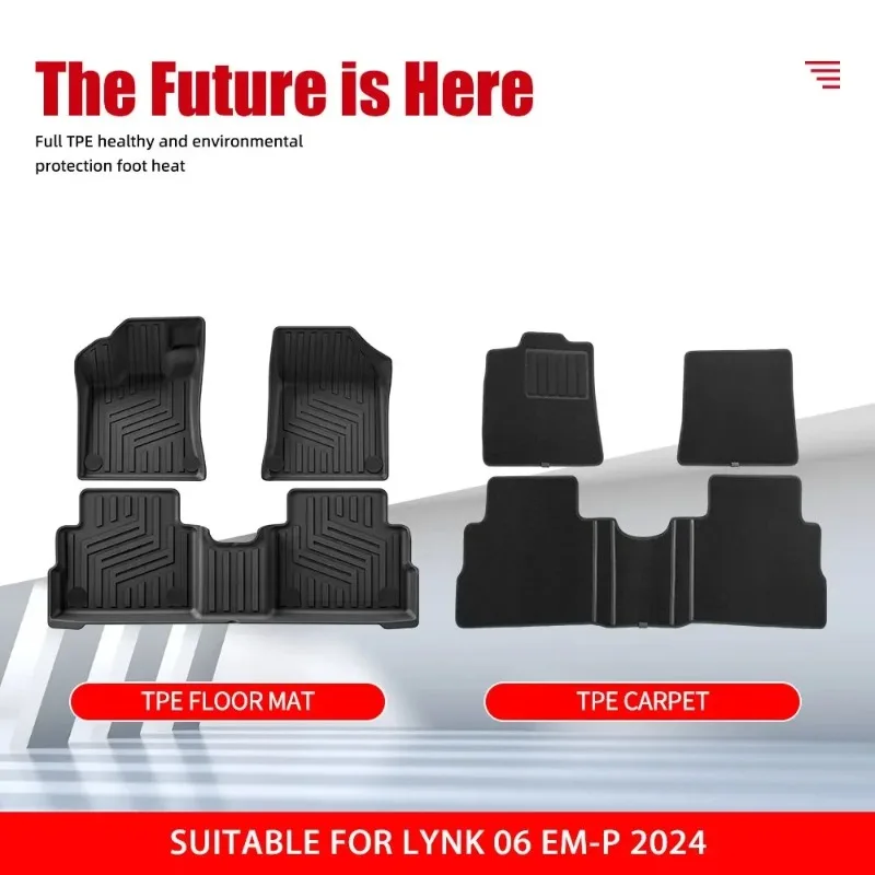 New Products Premium waterproof non-slip TPE Seat Back Mats for Lynk&Co 06 Em-P 2024，All Weather Dustproof Black Luxury Interior