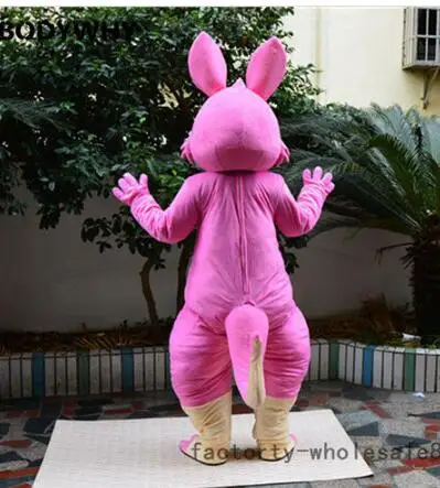 Costume de mascotte de kangourou rose pour adulte, robe de paupières en peluche, costume de mascotte de dessin animé, Halloween, Noël, nouveau