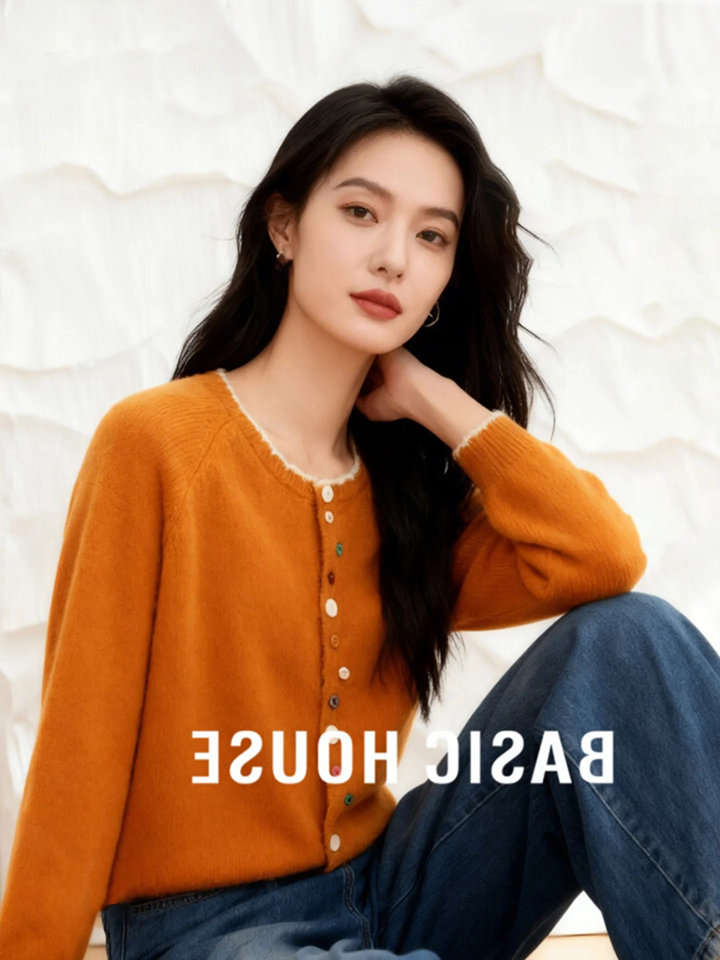 

Women's Camere Knitwear Single Button Design Color Blo Commute Versatile Simple Autumn New Sle Long Sve round Ne Top