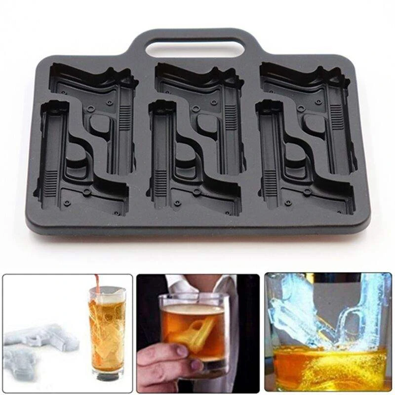 

1PC Creative Gun Shape Ice Cube Tray DIY Drink Mold Cold Whiskey Wine Cocktail Ice Maker Ice Cream Tool Kitchen Accessories