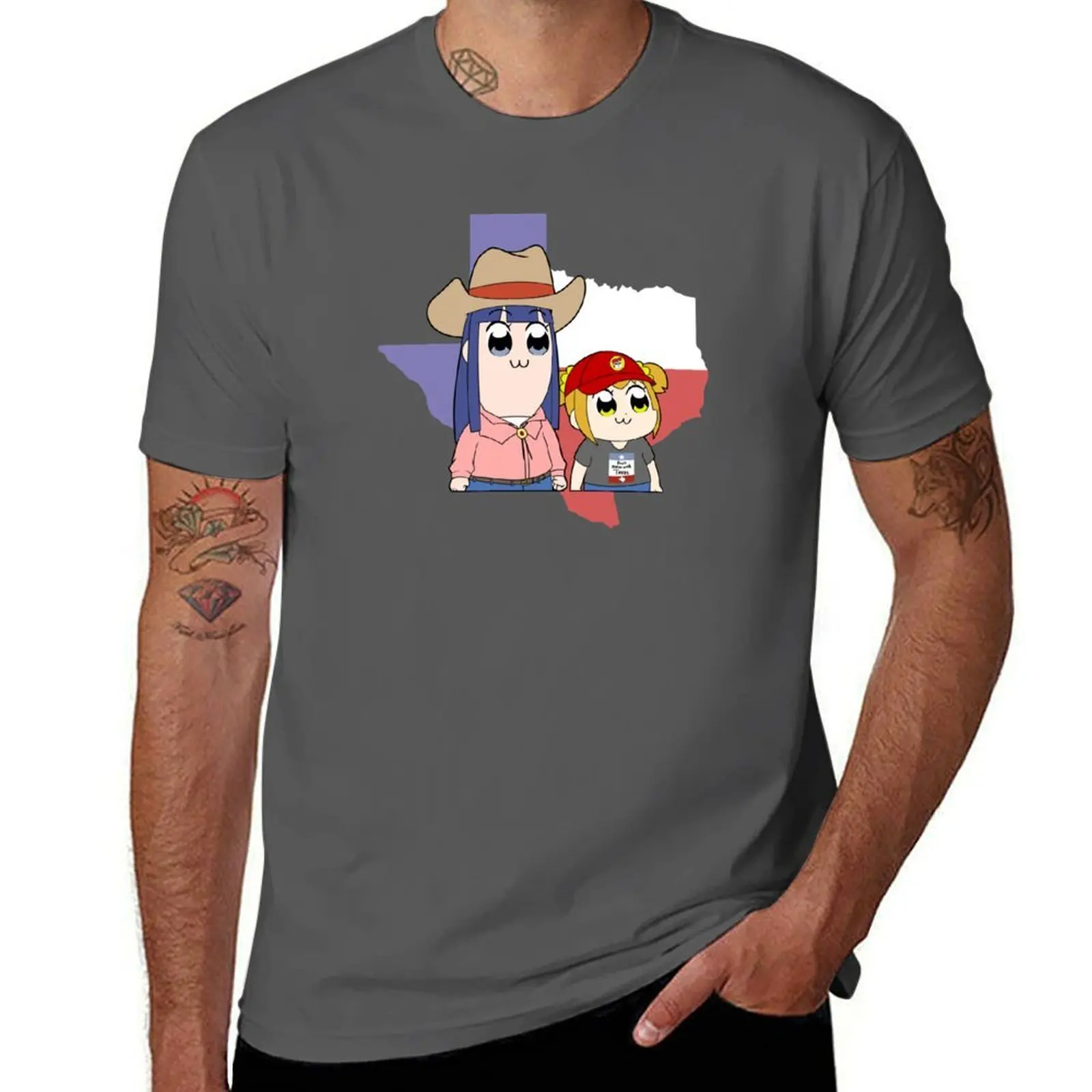 

Popuko and Pipimi Visit Texas T-Shirt t shirt for man 100 percent cotton black cotton t-shirt plain for man package T-Shirt