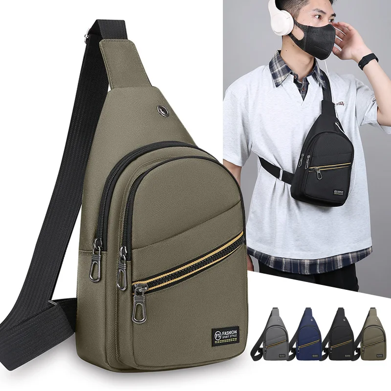 

Легкая и повседневная мужская сумка через плечо из ткани Оксфорд, простая сумка на одно плечо, многофункциональная велосипедная нагрудная сумка