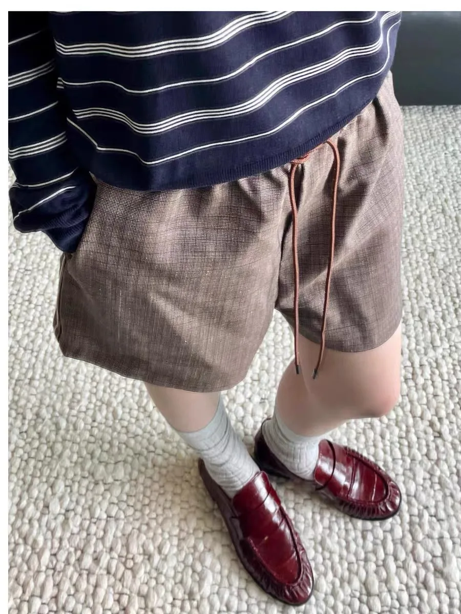 2026 New Spring/Summer Unisex Wine Red Patent Leather Pleated Slip On Loafers Low Heel Round Toe Vintage Casual Single Shoes