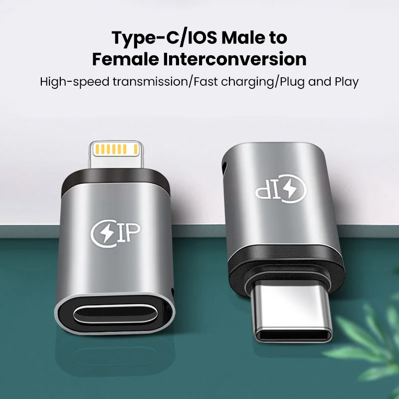 محول USB من النوع C لهاتف آيفون USB C إلى محول البرق 20 وات شحن سريع محول نقل البيانات البرق إلى موصل من النوع C