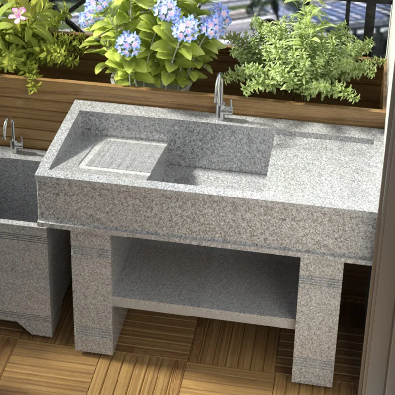Marble laundry pool Stone trough yard Outdoor balcony Vegetable laundry Natural stone Granite splicing sink