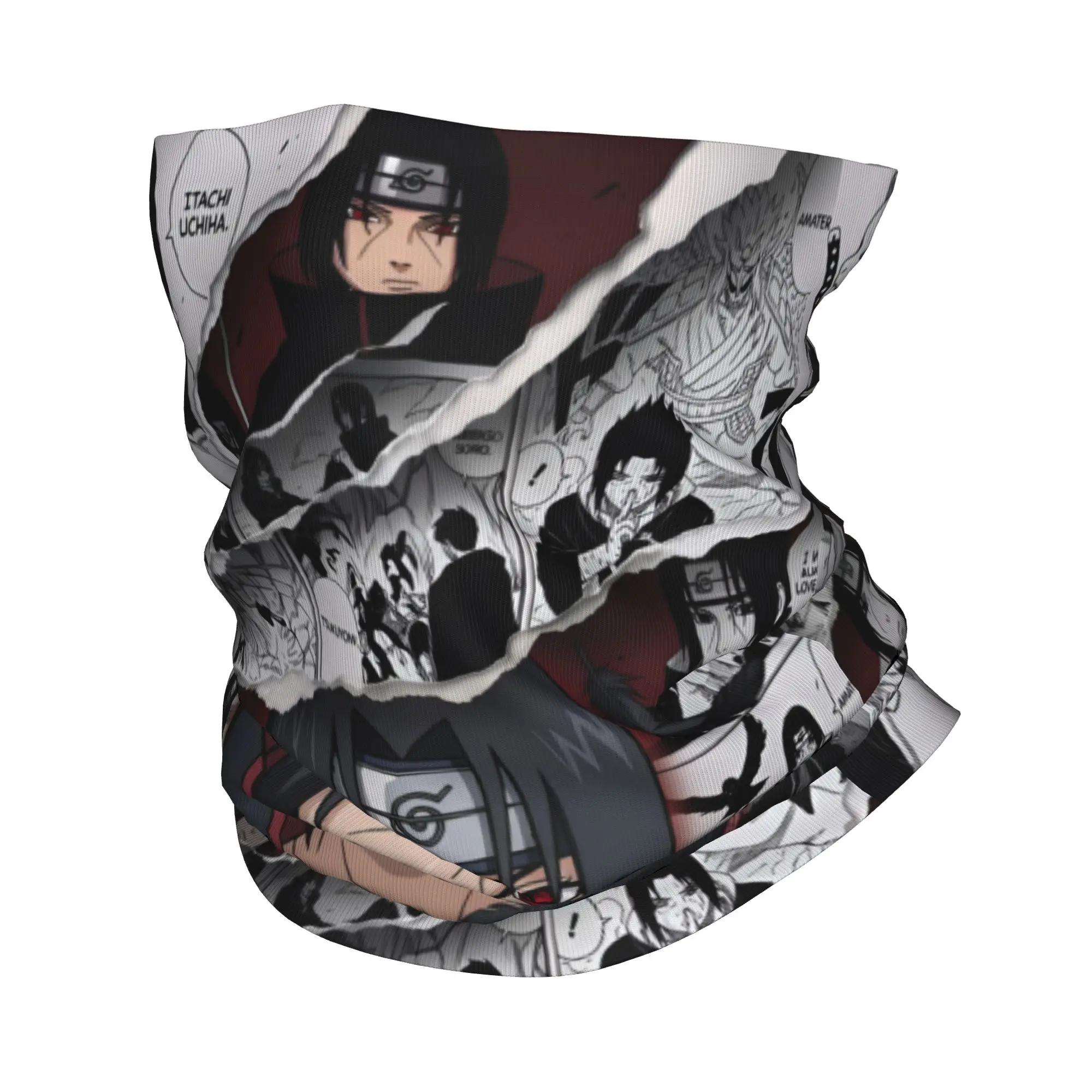 Custom U-Uchihaes Itachi Hot Anime Bandana Neck Warmer Women Men Winter Ski Hiking Scarf Gaiter Anime Face Cover