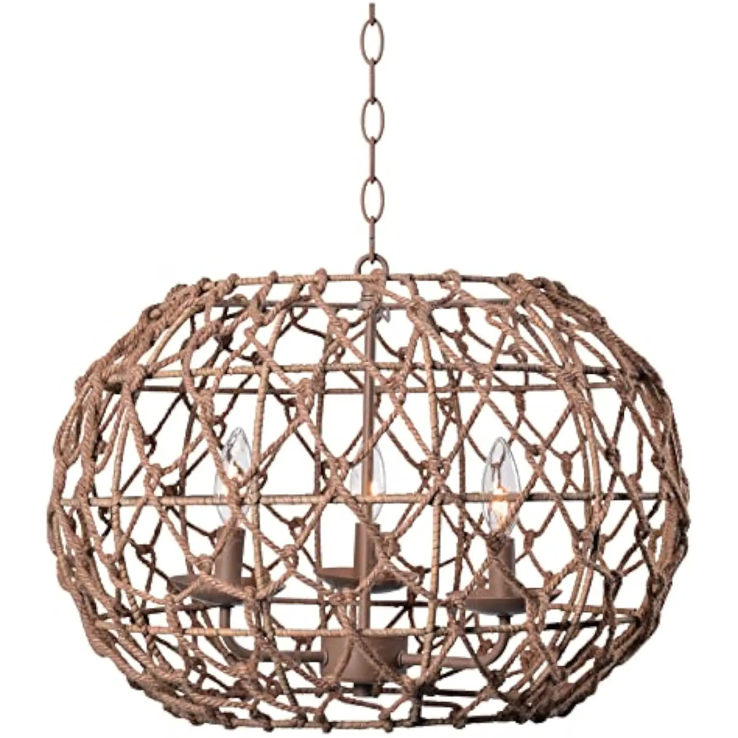 

92072Tn Torus Rustic Woven Pendant Light Fixture, Tan