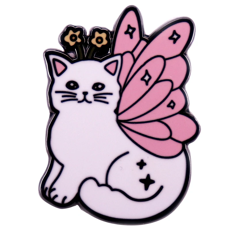 C5128 Cartoon Cat Kitten Brooches for Clothing Soft Enamel Pins Men Women Briefcase Badges Lapel Pins for Backpacks Accessories