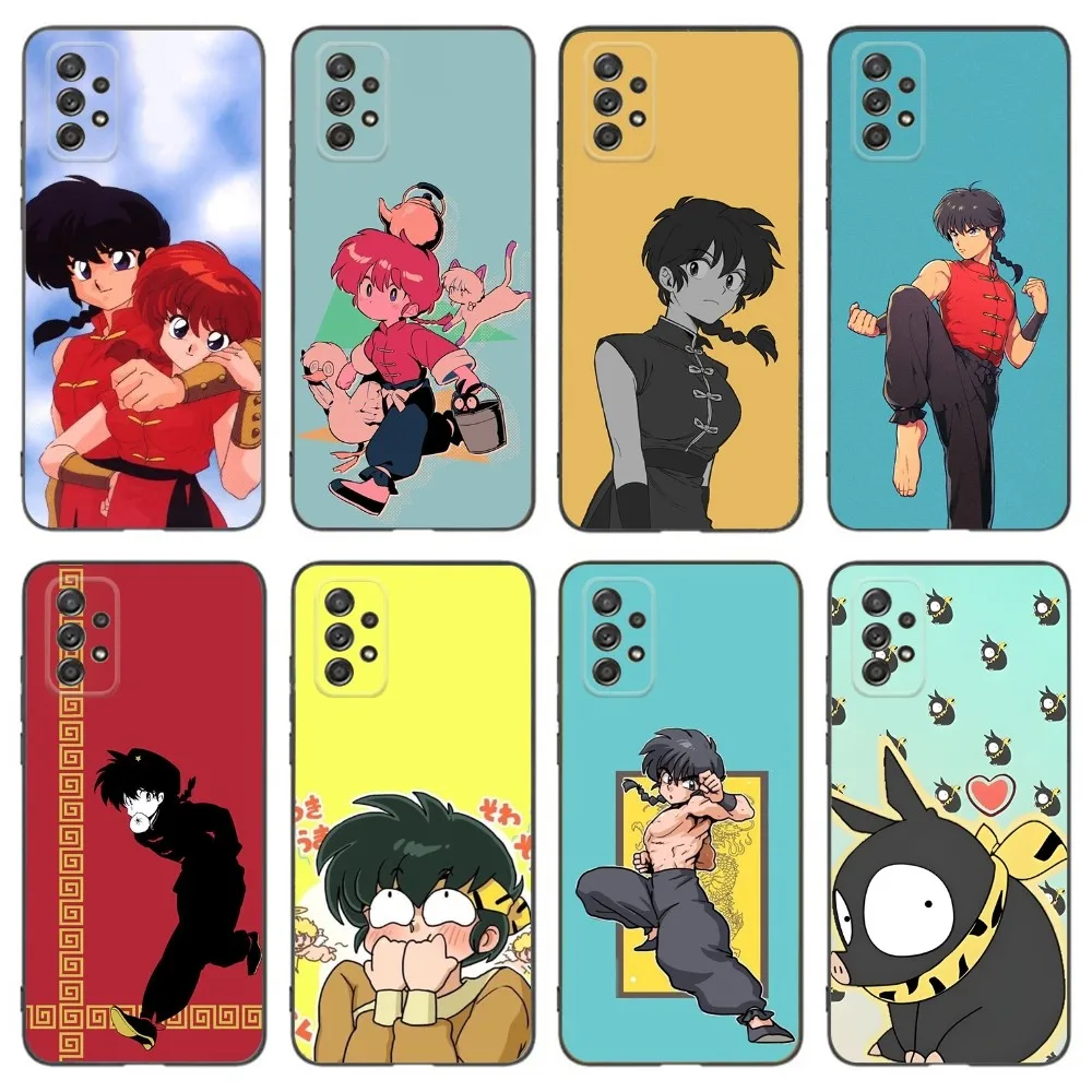 Anime R-RANMA 1 2 Phone Case For Samsung Galaxy A13,A21s,A22,A31,A32,A52,A53,A71,A80,A91 Soft Black Phone Cover