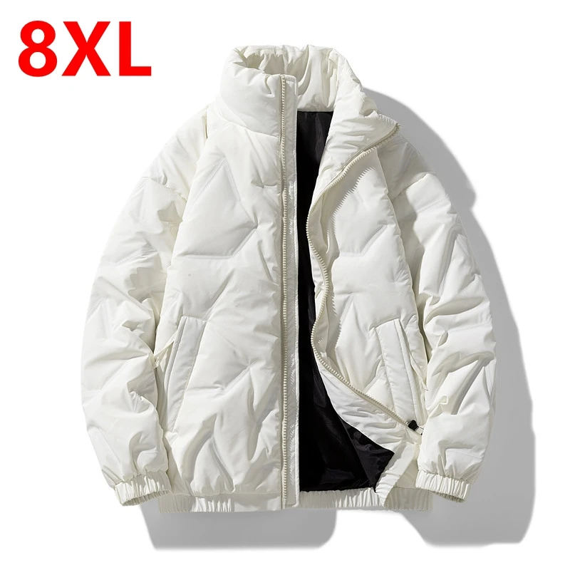 Winter Trend Men's Handsome Versatile Standing Collar Down Coat Plus Size Cold Resistant Warm Coat 140kg 8xl men winter jacket