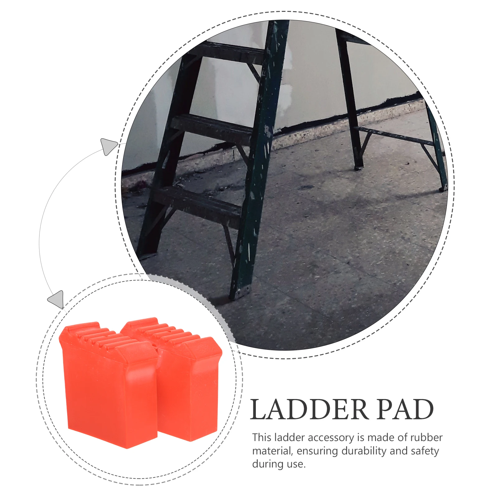 

2pcs Ladder Feet Covers Rubber Foot Pads 75x3mm Red Square Anti Slip Durable Caps Construction Accessories Stabilizer