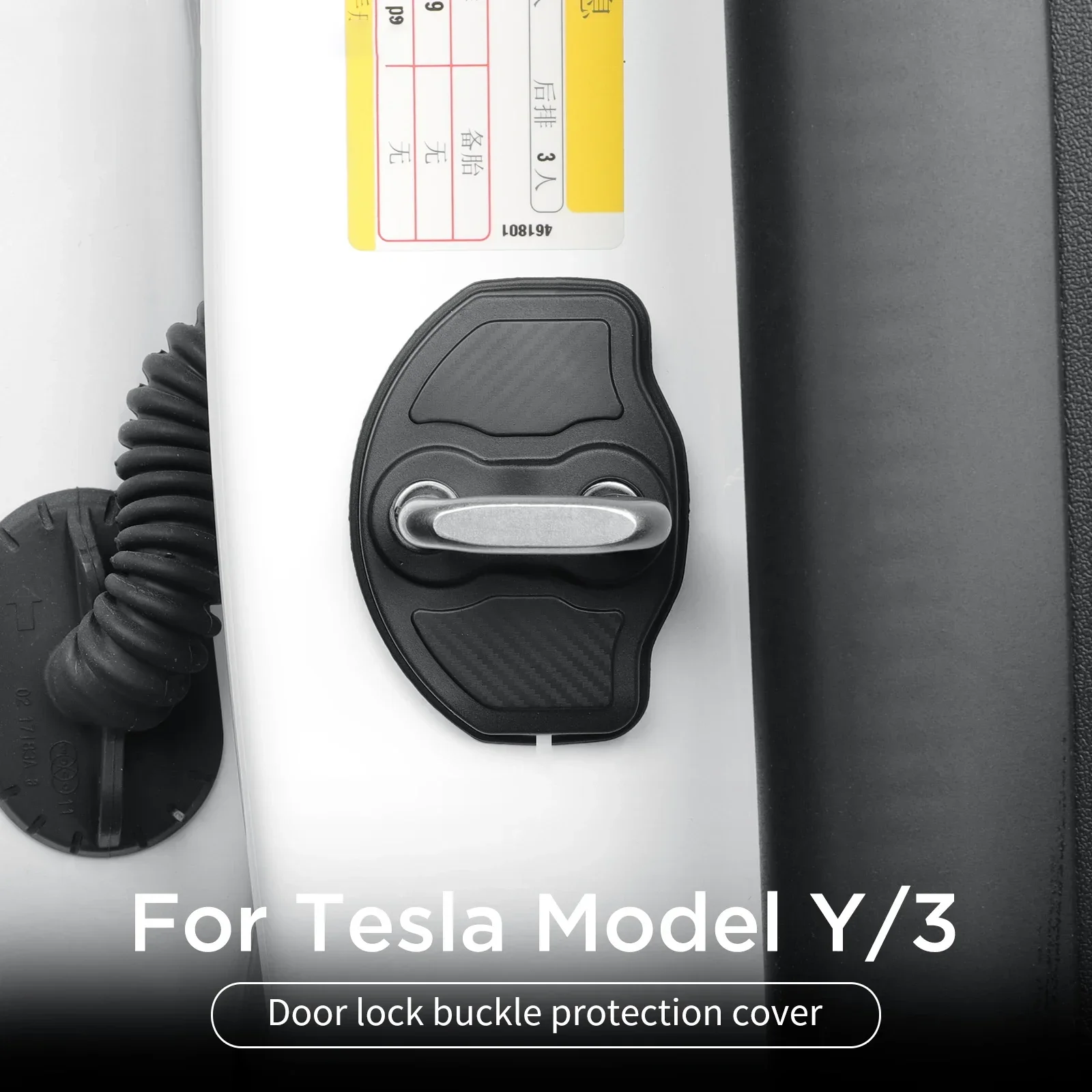 4pcs Door Lock Protection Cover Shell for Tesla Model 3 Model YL Model Y Juniper Standard Accessories Door Lock Latches Stopper