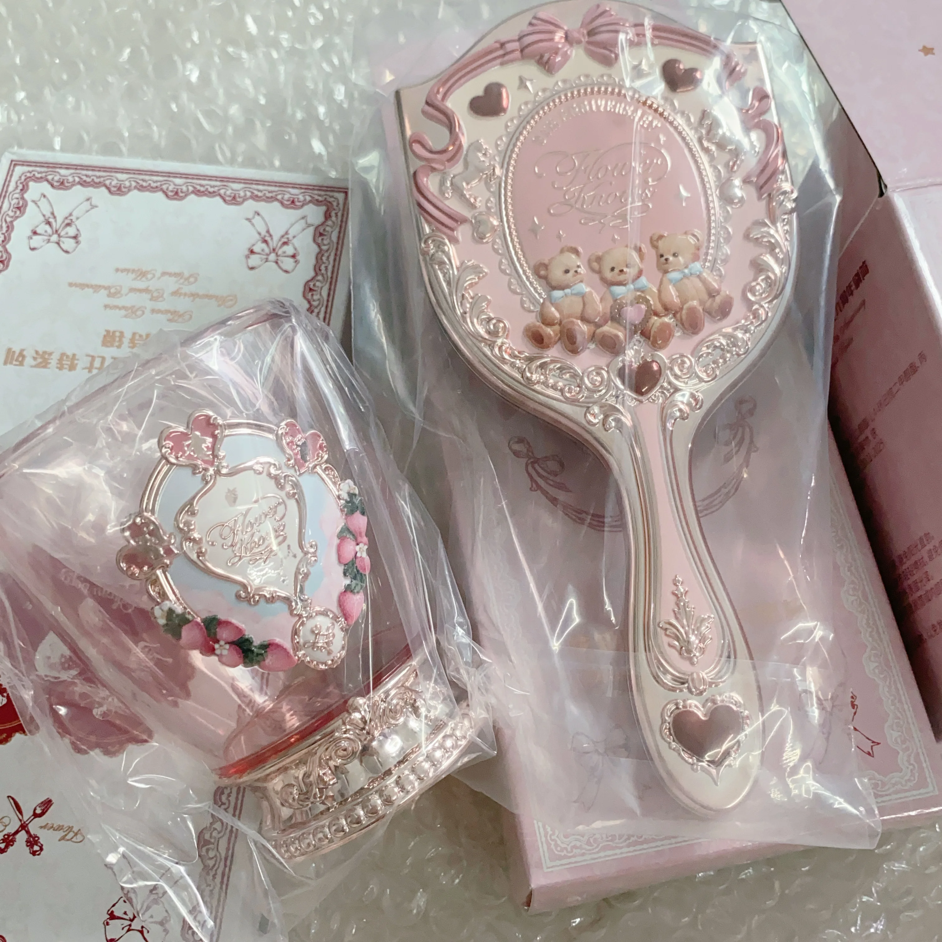 Flower Knows-cepillos para el 9 ° aniversario, cepillos para el pelo con paleta, peine para el pelo con cojín de aire, 17x8cm, soporte para cepillos Flowerklind