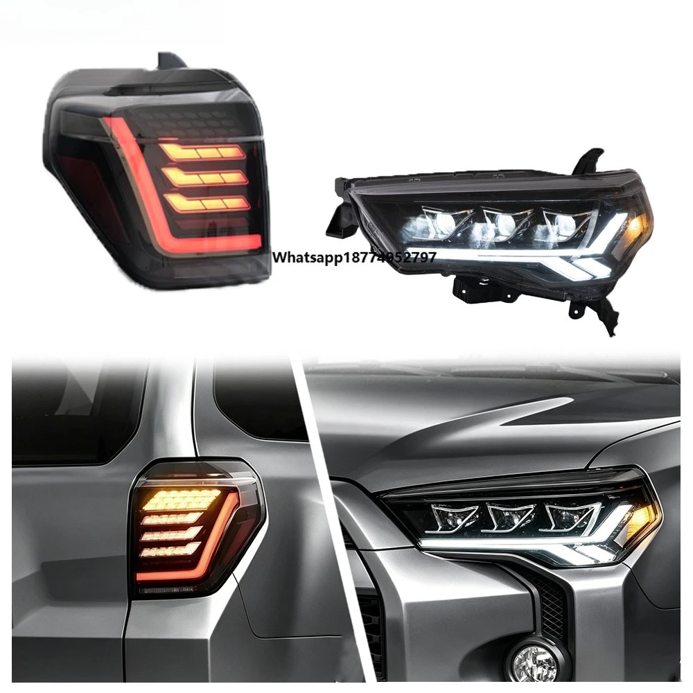 HETOP for 4RUNNER Headlight Taillight 2014-2021 Set Custom 5th Reflection Bowl Upgrade LED Dynamic Welcome Tail Lamp