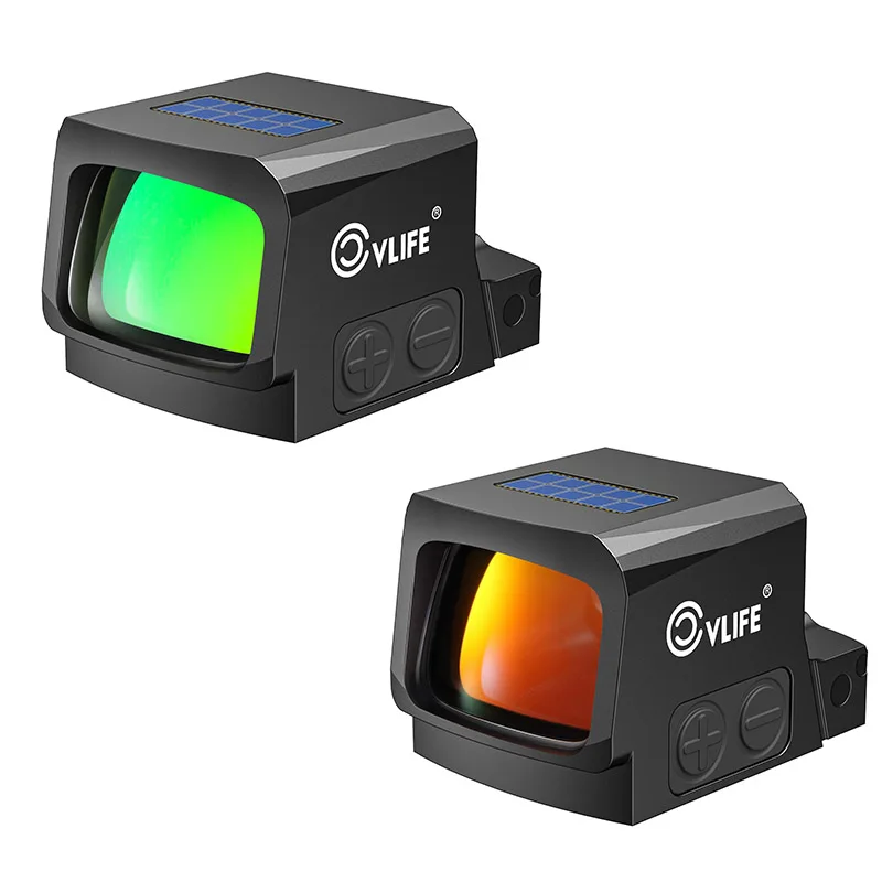 CVLIFE Solar Multi Reticle Red/Green Dot Sight for RMSC 2 MOA Red Dot& 32/40 MOA Circle with Adapter Plate for MOS/ Picatinny
