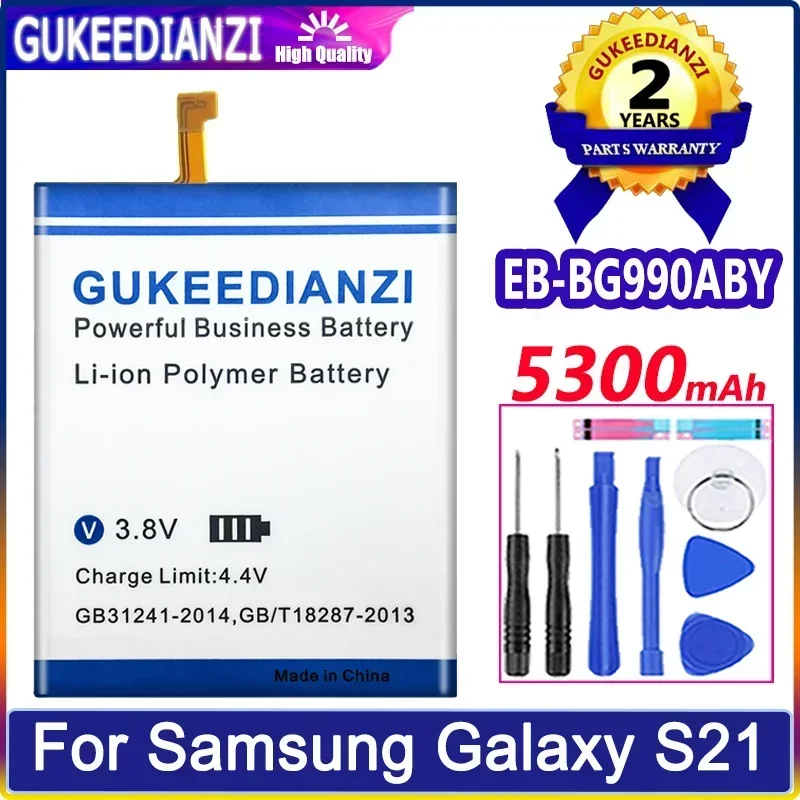 GUKEEDIANZI Battery EB-BG990ABY 5300mAh For Samsung Galaxy S21 FE 5G SM-G990 Batteries