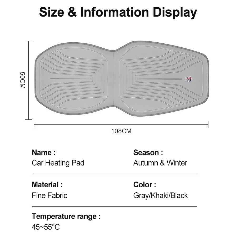 EAFC Car Heating Cushion New Style Full Car Winter Seat Electric Car Cushion Warm Car Cushion Autumn and Winter