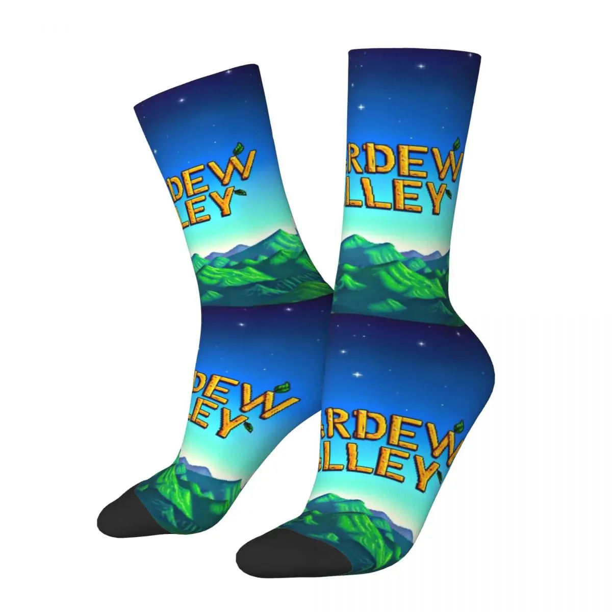 Fashion Stardew Valley Logo Sports Socks Farming RPG Game Polyester Crew Socks for Unisex