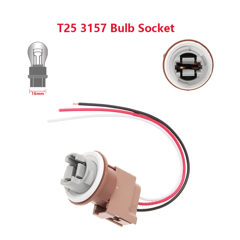 1x For Lincoln Mercury Navigator Ford Car Light T25 3157 Bulb Holder Connector Socket Adapter Accessories