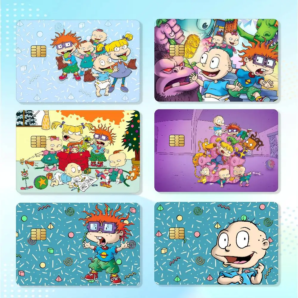 Cartoon R-Rugrats Matte Card Stickers For Credit Cards Debit Cards And Transit Cards 4Pcs