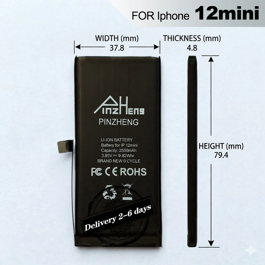 PINZHENG Hochleistungs-Ersatzakku für iPhone 12 mini – Platzsparende Energiezelle mit stabiler täglicher Ausdauer