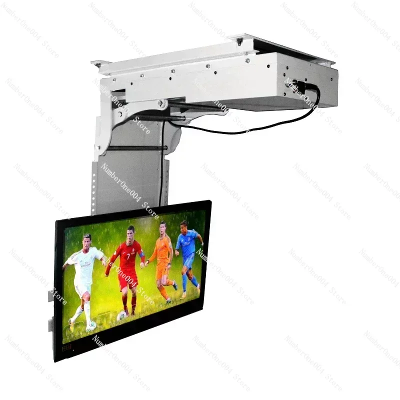 32-75 Inch Remote TV Ceiling Hanger Motorized Ceiling TV Mount Electric Flip Bracket Motorized LCD TV Lift for Smart Home Office