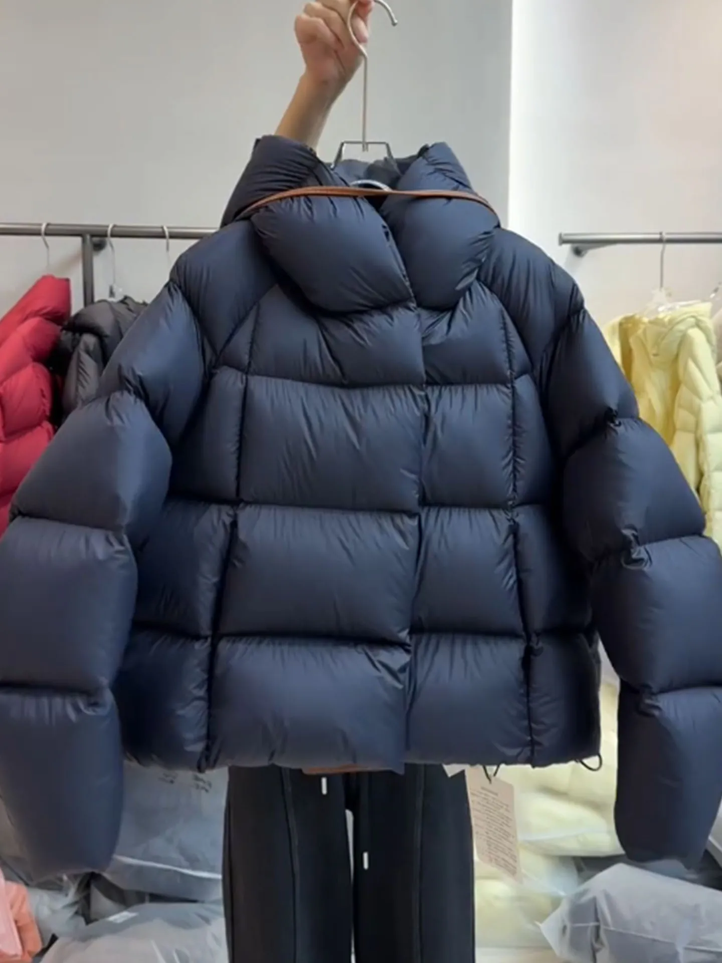 Sle coreano feminino ort Thiened inverno para baixo Jaet gola quente Bla Du casaco de penas cintura alta longo Sve poliéster...