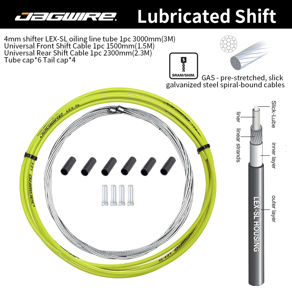 JAGWIRE Fahrrad-Schaltkabelgehäuse, geschmiert, Schaltkabel, Draht, Rohr, 4 mm, Mountainbike, Rennrad, universelles Zubehör