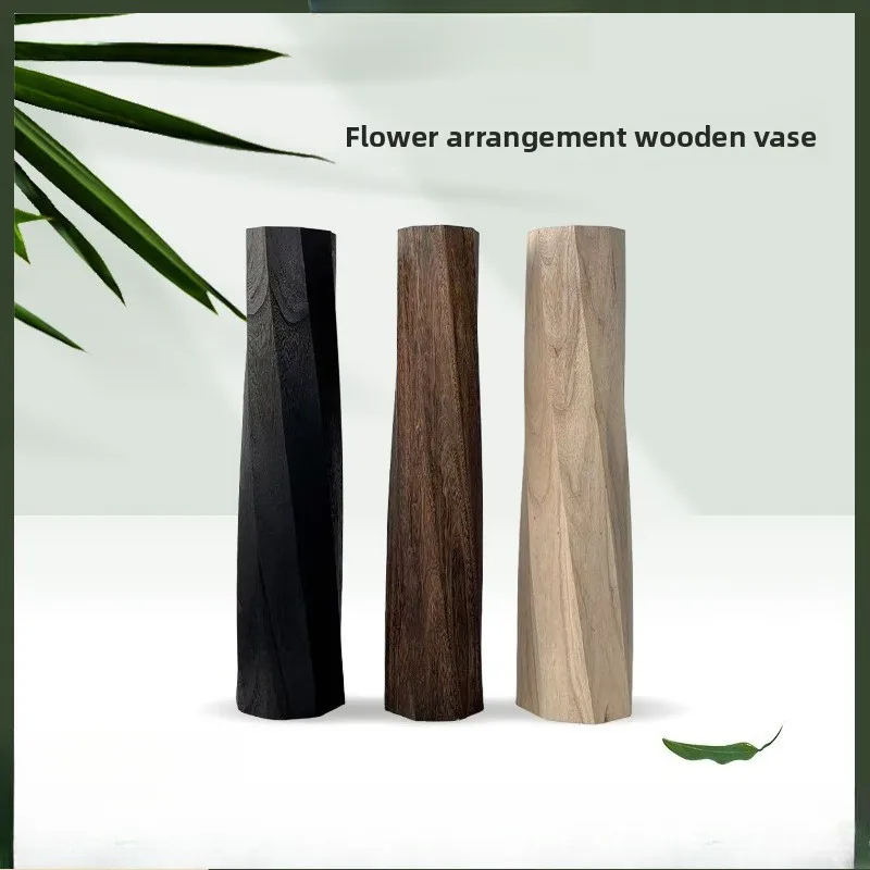 

Scandinavian Style Wooden Vase Handcrafted Home Accessories Minimalist Decor for Living Room Dining Table