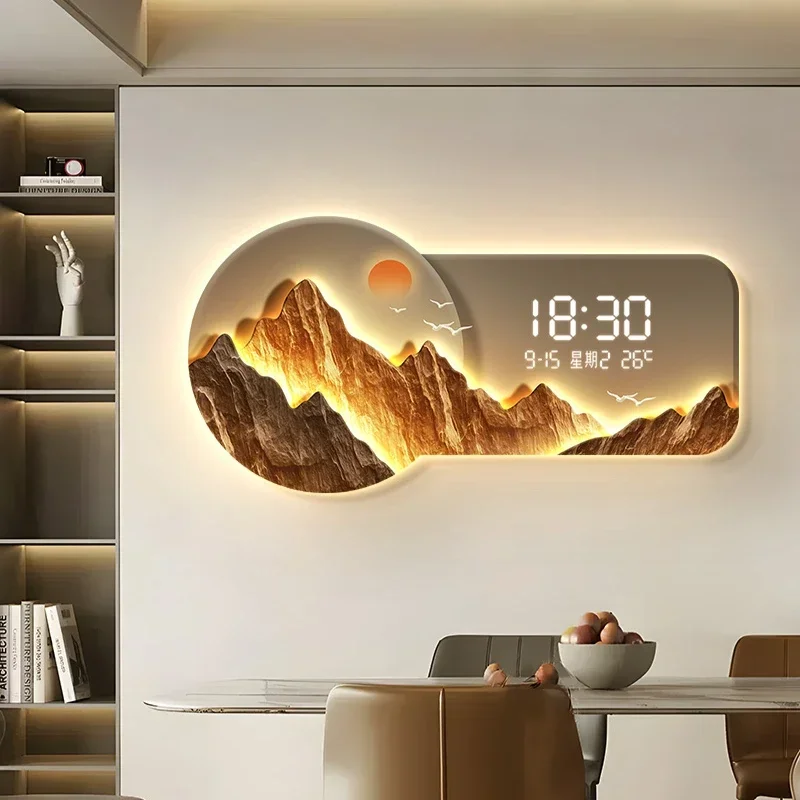 Modern Art Mural Wall Watch Chinese Style Bedrooms Stylish Designer Creative Clock Wall Aesthetic Wanduhr Ornaments Home Decor