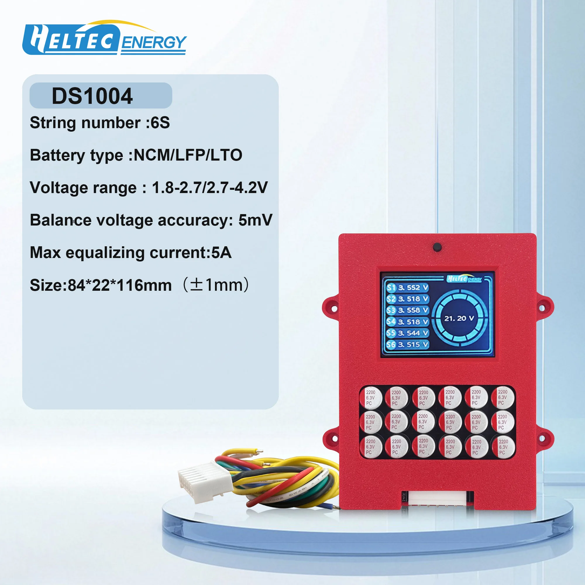 Heltec 4S 6S 8S Lithium/Lifepo4 Battery Active Equalizer Balancer Board Energy Capacitor LTO Cells Balancer with LCD Display - view 5