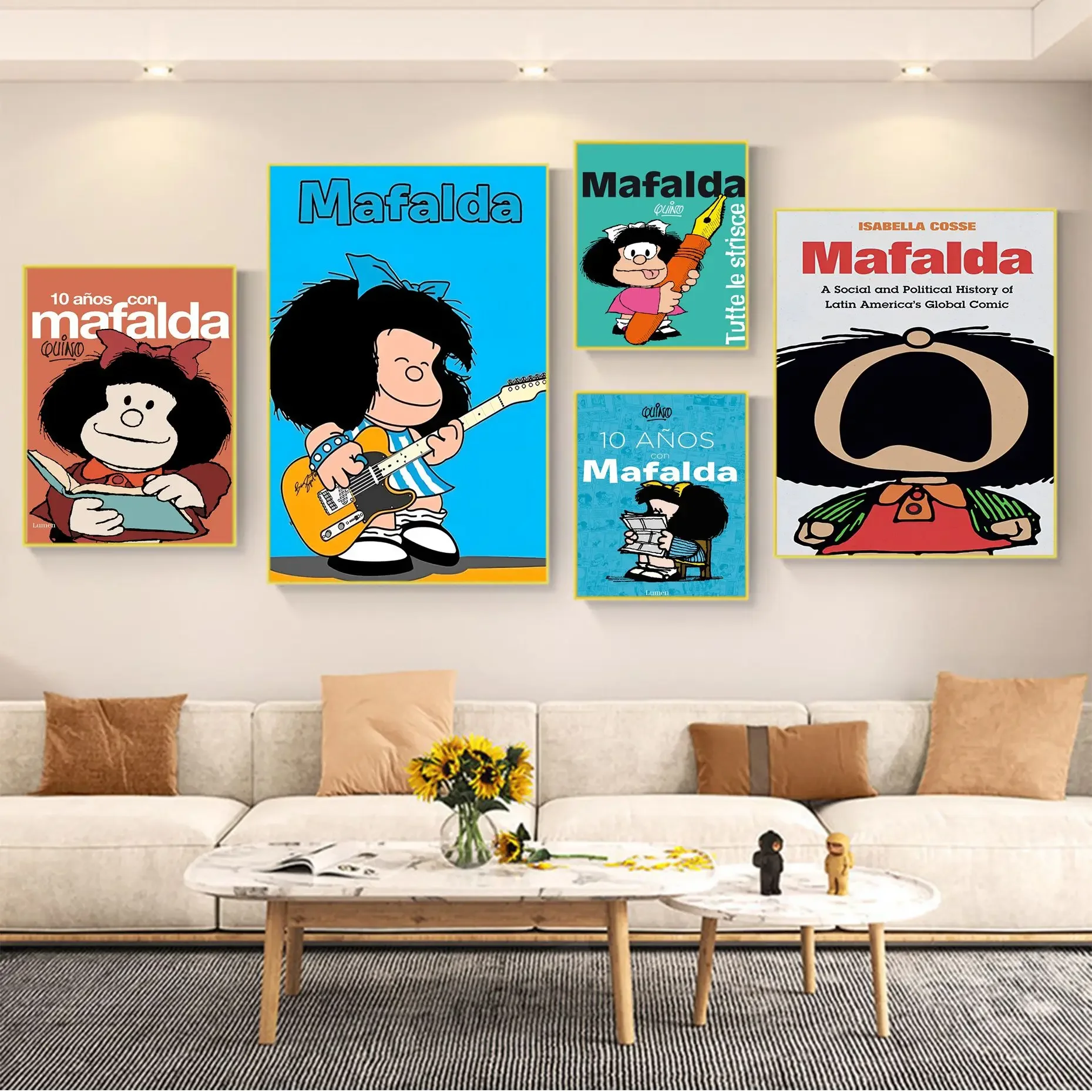 Mafalda Vintage Posters Sticky Whitepaper Prints Posters Artwork Stickers Wall Painting