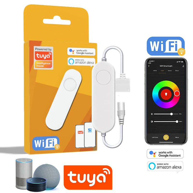 Controller TUYA RGB WIFI Dimmer Controller Smartlife 12-24V per Controller RGB LED Strip 4pin funziona con Alexa Google Assistant