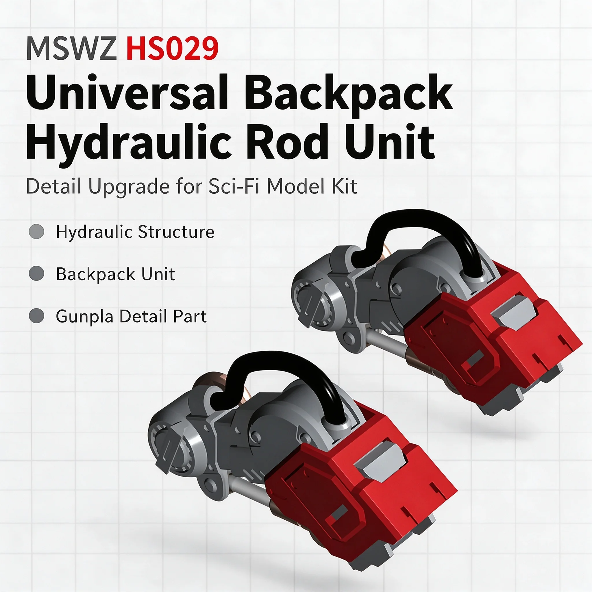 MSWZ HS029 HS030 RG Hi Nu Gundam Fuel Rod Thruster Universal Backpack Hydraulic Rod Upgrade Kit Gunpla Mod
